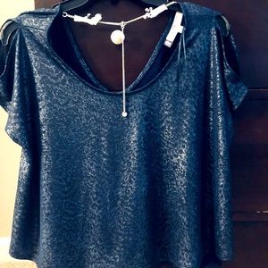 Jennifer Lopez crop top. Nice deep navy blue with sparkle. Size Xs